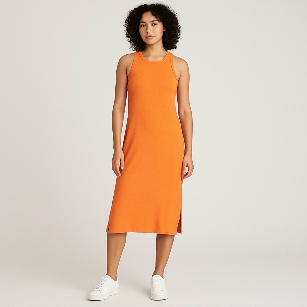 Pact Orange Racerback Maxi Dress
